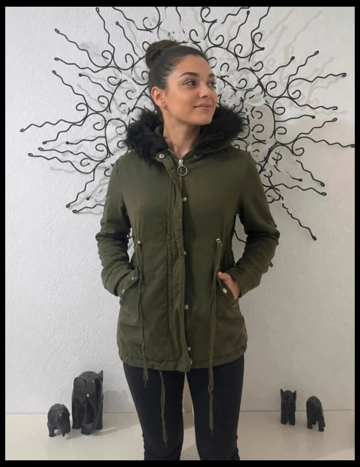 Don't Call Me Jennyfer Parka (Don’t Call Me) Khaki with Lined Hood – Size XXS – photo 6